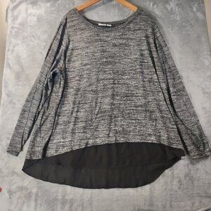 Cato Woman 22/24 Top Gray Splitback Lightweight Career Layered plussize high low